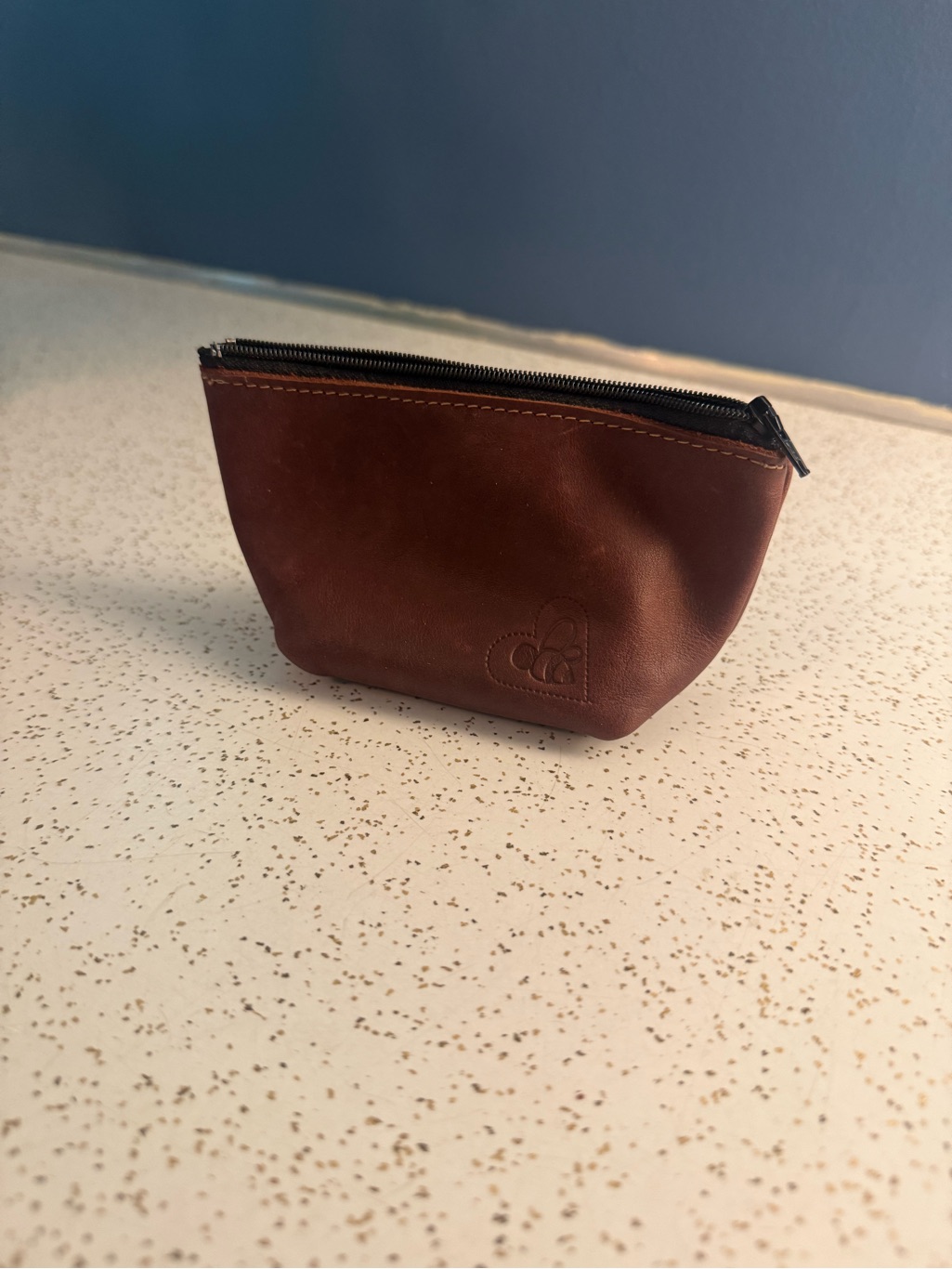 Leather Travel Pouch  Brown